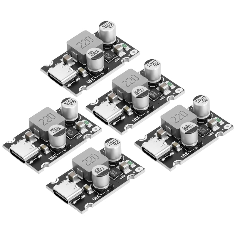 PD65W Fast Charging Module, QIQIAZI Fast Charging Module 12V-30V to USB-C PD3.1 QC3.0 with Type-C Port, USB Buck Converter DC-DC Step Down Module for Phone Quick Charging (Pack of 5)