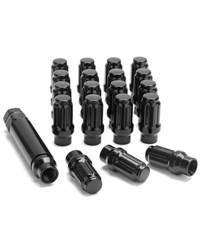 M12x1.5 Extended Lug Nuts for Toyota Camry Corolla Aftermarket Wheels,20pcs Black