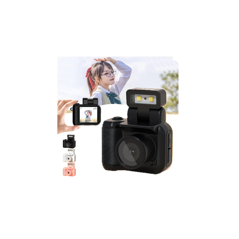 Retro Mini Camera, Mini Retro Digital Camera, Vintage Video Effects, Portable Easy to Operate (Black) Black