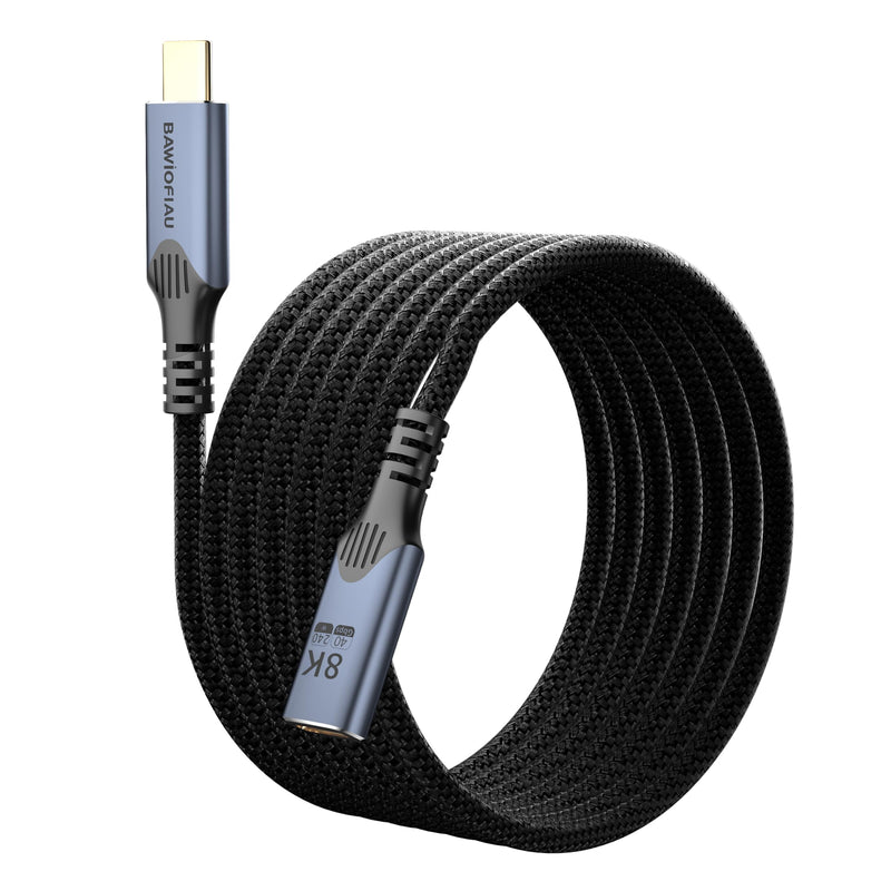 Long 10FT usb c to usb c Extension Cable Compatible with Thunderbolt 4, high Speed 40gbps Data Transfer,USB4 type c Male to Female Extension Cable,240W Fast Charging,8K@60Hz 4K@120Hz Video Display. 10 ft