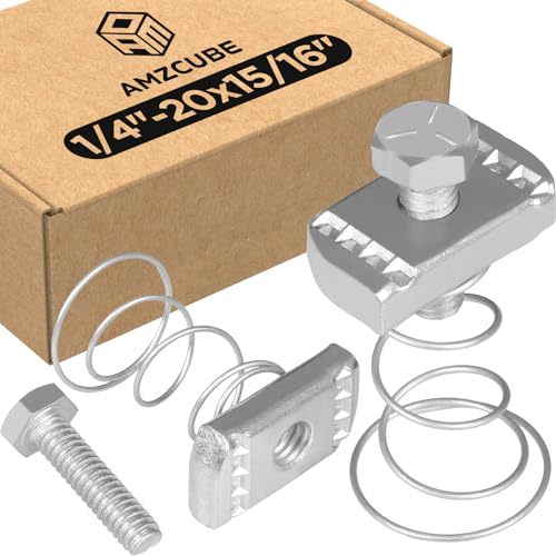 1/4"-20 Flared Spring Channel Nut and Bolt - 40 Pack