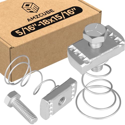 5/16"-18 Flared Spring Channel Nut and Bolt - 20 Pack