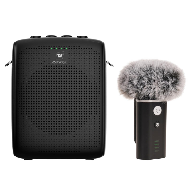 WinBridge WB006 Upgraded Wireless Voice Amplifier – Bluetooth Lapel Microphone with Speaker, Windproof Foam Compact & Portable, Clip-On Mic, Mini Megaphone for Teachers Presenters, Tour Guides WB006N_1