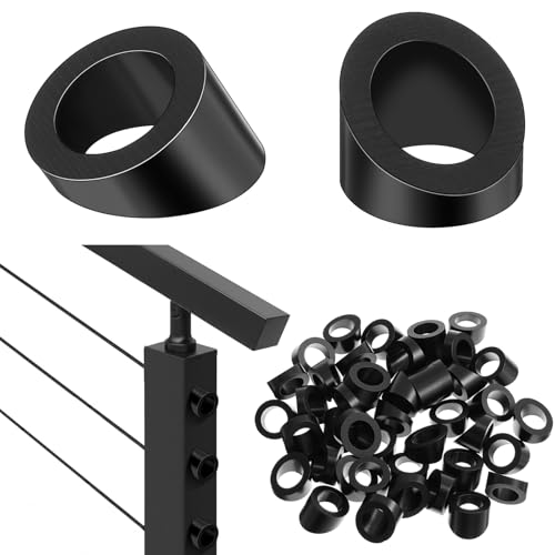 LEIFIDE 50 Pack 30 Degree Angle Washers 5/16" ID Black Steel Cable Railing 5/16"