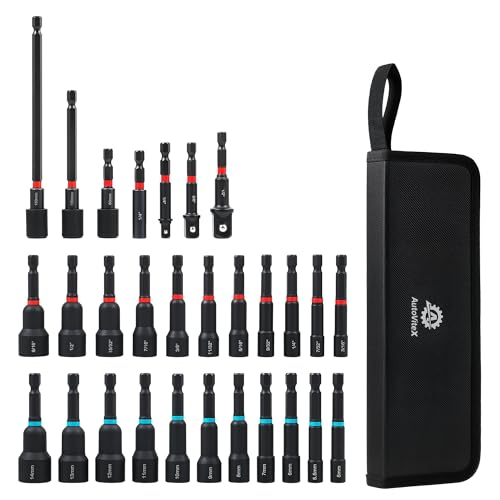 29-Piece Magnetic Nut Driver Set, 1/4" Impact Drill Driver Bits