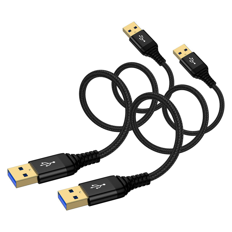 USB3.0 Cable Male to Male, 2 Pack 10FT A to A USB to USB Cable Double End USBA to USBA Data Transfer Cord for Laptop Cooling Pad,Soundbar,Monitor,KVM,Hard Drive Enclosures,DVD Player,TV,Hub,Set Up Box
