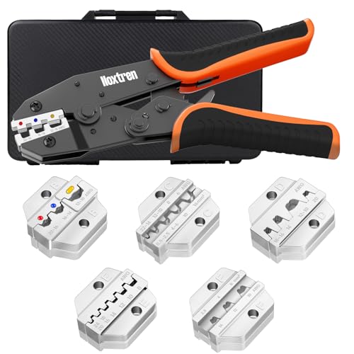 6-in-1 Ratcheting Wire Crimper Set with Interchangeable Dies 6-Piece Crimping Tool Set