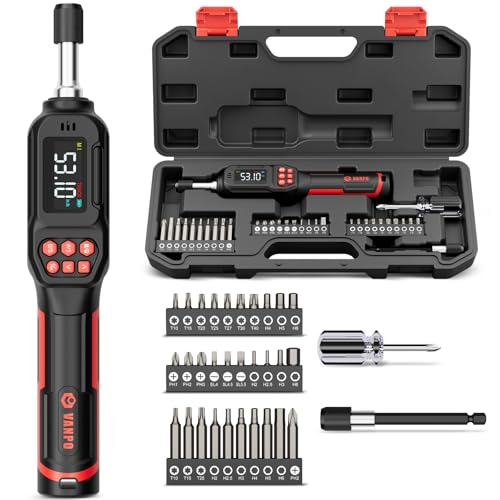 VANPO Torque Screwdriver 1/4" Digital for Gunsmithing, 2.65-53.10 in.lb 2.65-53.10 in.lb / 31 Piece