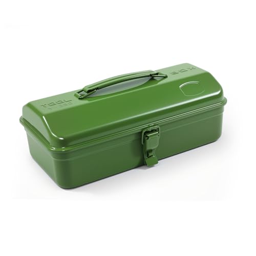 Army Green Portable Metal Tool Box Hip Roof Style With Metal Latch Closure Tool Chest For Household Workshop Car,11.4" 11.4inch Army Green