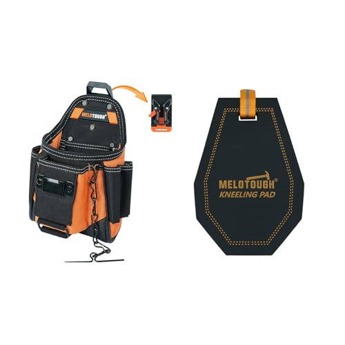 MELOTOUGH Small Electrician Tool Pouch for Tool Belt with Belt Clip, Mini Kneeling Pad Portable 1 Inch Thick NBR Foam Kneeling Pads for Work Construction, Plumbers, Mechanics, Electricians
