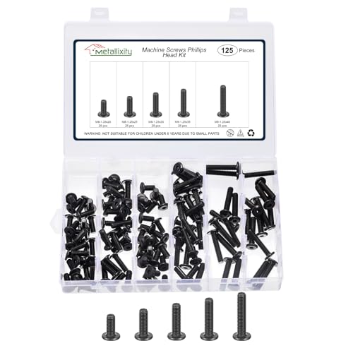 METALLIXITY Flat Head Hex Socket Cap Screw M8-1.25x20/25/30/35/40 25Pcs Black M8-1.25x20/25/30/35/40mm 25