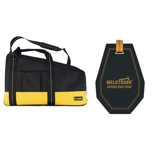 MELOTOUGH Heavy Duty Framing Nail Gun Tool Bag with Extra Storage Pockets, Mini Kneeling Pad Portable 1 Inch Thick NBR Foam Kneeling Pads for Work Construction, Plumbers, Mechanics, Electricians