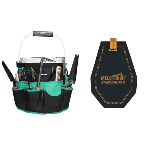 MELOTOUGH Bucket Caddy Organizer Bucket Tool Organizer for Garden Tools, Mini Kneeling Pad Portable 1 Inch Thick NBR Foam Kneeling Pads for Work