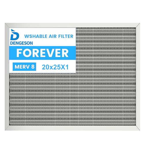20x25x1 Reusable Air Filter - Washable Filter, MERV 8,Permanent, Electrostatic - Lasts a Lifetime HVAC AC Furnace Systems (Actual Size: 19.75x24.65x1 Inch)