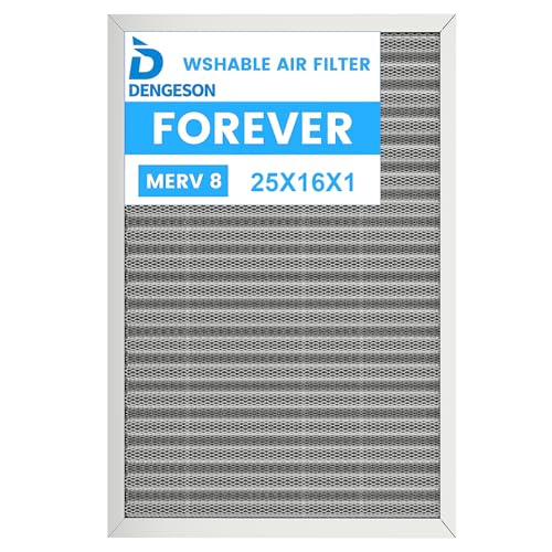16x25x1 Reusable Air Filter - Washable Filter, MERV 8,Permanent, Electrostatic - Lasts a Lifetime HVAC AC Furnace Systems (Actual Size: 15.75x24.65x1 Inch)