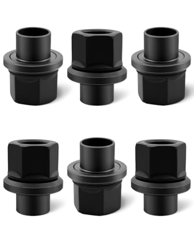 6PCS Two-Piece 19mm Sleeve Flanged Wheel Lug Nuts Fit for Steel Dual Wheels with Hub Piloted Seat & 26mm Bolt Hole Size, M22x1.5 Hex 33mm 6PCS