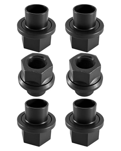 6Pcs Two-Piece 19mm Sleeve Flanged Wheel Nuts, M22x1.5 Hex 33mm with Hub Piloted Seat & 26mm Bolt Hole Size Torque 500-550LBS, for Heavy Duty Truck Semi Truck Fit Steel Dual Wheels