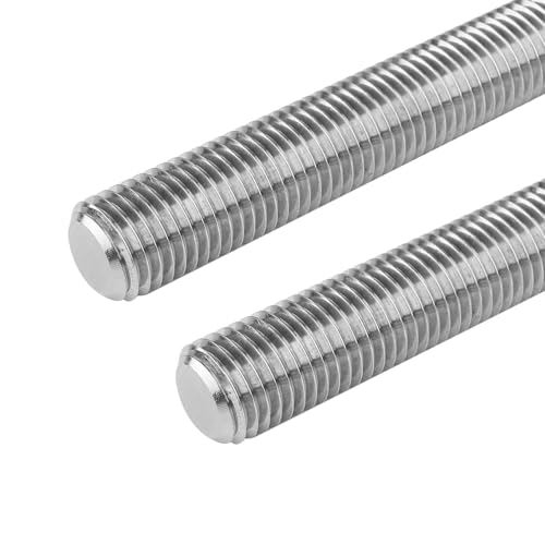 2Pcs Fully Threaded Rod & Studs, M20 x 200mm Long Threaded Screw, 2.5mm Thread Pitch, 304 Stainless Steel Right Hand Thread Bar Studs for Furniture Machinery Assembly