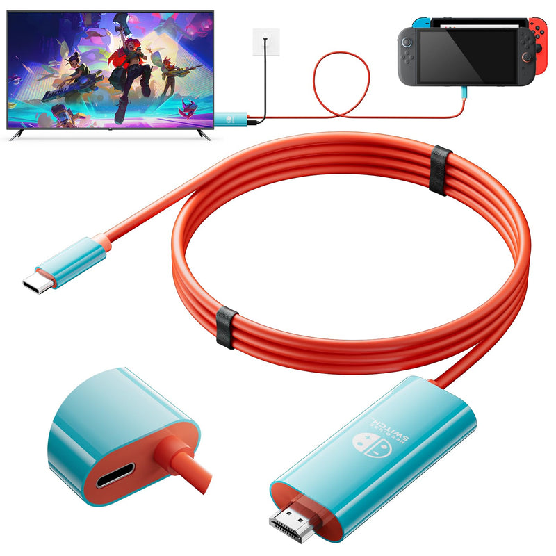 TV Dock HDMI Cable for Switch 2, USB-C to HDMI 2.0 Docking Station Replacement for Nintend0 Switch 2/Switch/OLED, Portable 4K 60Hz Travel Adapter Cord with 100W PD Charging While Playing