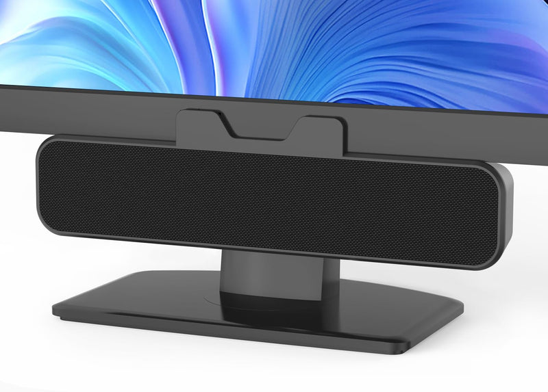 INGA Computer Speakers, USB Plug and Play Desktop Speakers, Easily Clamps to Monitor, PC Speaker with Loud Stereo Sound & Bass,Wired Computer Speakers for Study/Meeting, Compatible with MAC, Laptop
