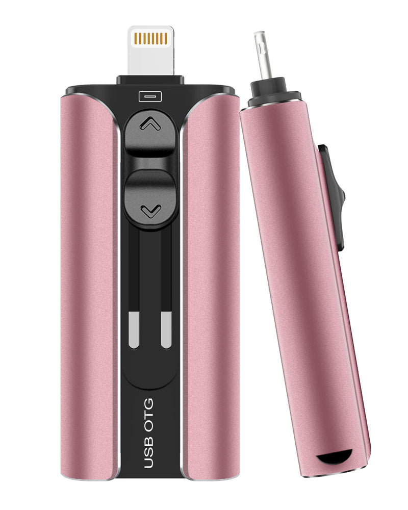 MFi Certified 256GB Flash Drive for iPhone USB Memory Stick Thumb Drives, High Speed USB Stick iPhone Flash Drive for Photos Videos,Photo Stick External Storage for iPhone/iPad/Android/Laptop (Pink) Pink Rose