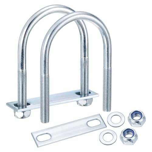 METALLIXITY U Bolts 4Set M10x65x110,Round U Bolt Kits Carbon Steel U Clamp M10x65x110mm 4
