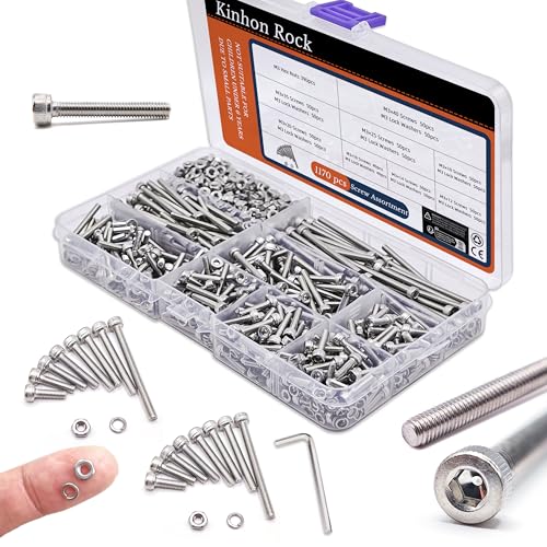 1170PCS M3×10/12/14/16/20/25/35/40mm Metric Screw Kit M3-1170pcs