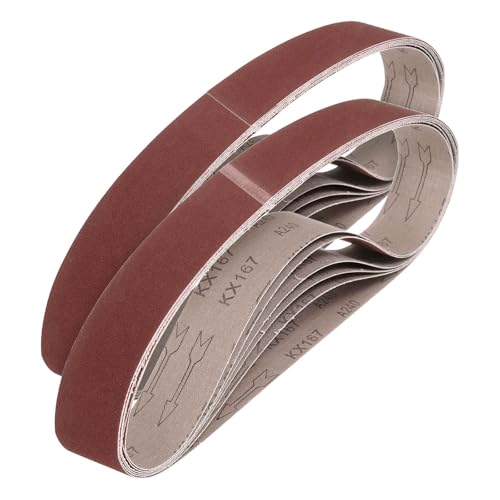 HARFINGTON 2 x 48 Inch Sanding Belts, 15 Pcs 80/120/150/240/400 Grit Aluminum Oxide Abrasive Belt Sander File Belt for Woodworking, Metal Polishing, Knife Sharpener 2 x 48 Inch(80/120/150/240/400 Grits)