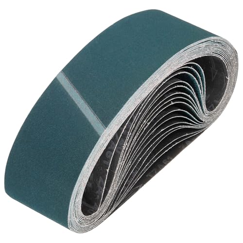HARFINGTON 3-1/2 x 15-1/2 Inch Sanding Belts, 15 Pcs 60/80/120 Grit Zirconia Abrasive Belt Sander File Belt for Woodworking, Metal Polishing, Knife Sharpener 3-1/2 x 15-1/2 Inch(60/80/120 Grits) Green(zirconia)