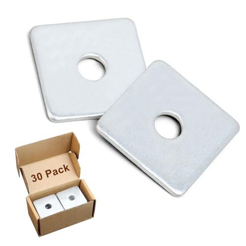 Square Washers, 30 Pack Fits 3/8" Bolts, 1-5/8" × 1-5/8"