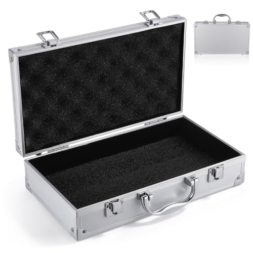 STOBOK Aluminum Alloy Toolbox Portable Metal Tool Case with Handle Medicine Storage Box for Pills Tablets Screws Accessories Jewelry Home Office Travel 11.81 X 6.69 X 3.07 in