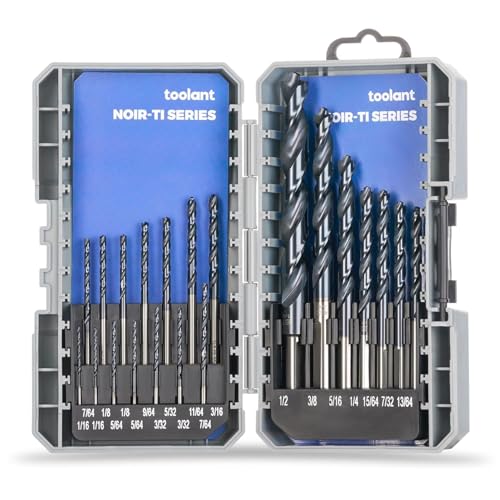 toolant Cobalt Drill Bit Set TiAlN Coated, 1/16"-1/2", 21Pcs