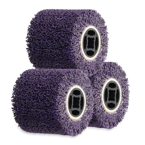 Rocaris 3PCS 36 Grit Abrasive Drawing Wheel Drum, 4.5"×4", Purple 3