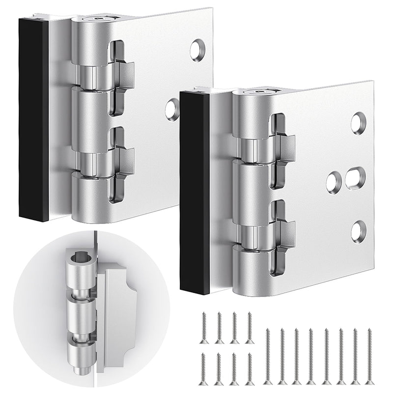 Home Security Door Lock, Upgraded Non-Spring and Flip Design for Easy to Open, Withstands 1200 lbs Force, Childproof Door Reinforcement Lock for Inward Swinging Doors, Silver, 2 Pack New 2 Pack