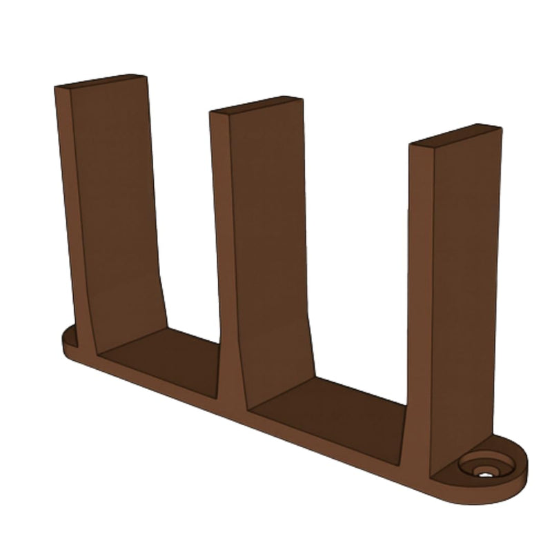 3-Pack Sliding Closet Door Floor Guide Bracket | Universal Fit for 1-3/8" Width Bypass Doors (Brown) | Grovers Home Solutions Brown 3
