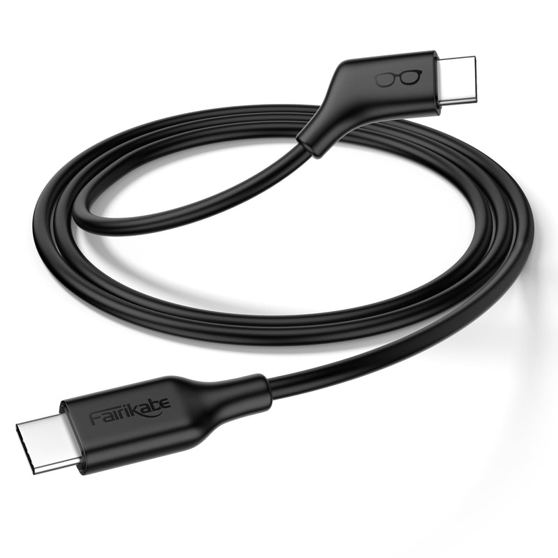 fairikabe AR Glasses Cable USBC to USBC 2M / 6.6FT, 4K60Hz USB C Display Cable for AR Glasses USB-C Monitor Portable Monitors, 10GB 60W 4K Video Cable for Xreal One, Xreal Air and More 6ft