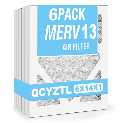 Upgraded 6x14x1 MERV 13 furnace replacement filter,household air conditioning and air conditioning HVAC filter replacement,6 pack