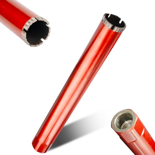 RDT 2" Diamond Drill Core Bits for Concrete Masonry Brick and Stone, Laser-Welded Wet Drill Bit, 14" Drilling Depth, 1-1/4"-7 Arbor, for Construction & DIY Home Renovation 2 inch Upgraded