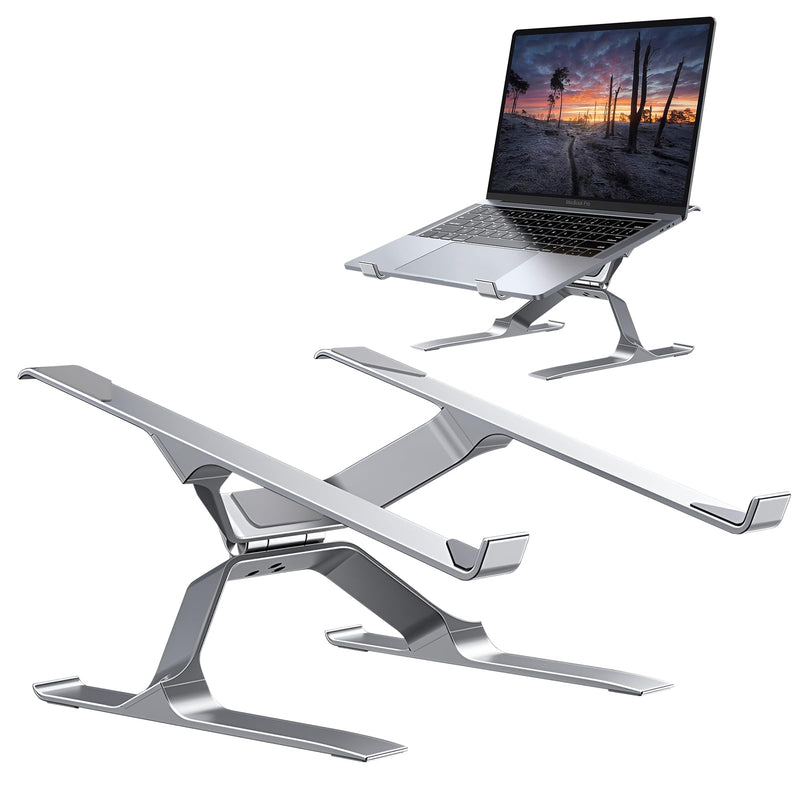 Adjustable Laptop Stand for Desk, Portable Laptop Riser, Ergonomic Computer Notebook Holder for MacBook Pro Air, Dell XPS, HP, Lenovo (13.3-17.3'') (Silver) Silver