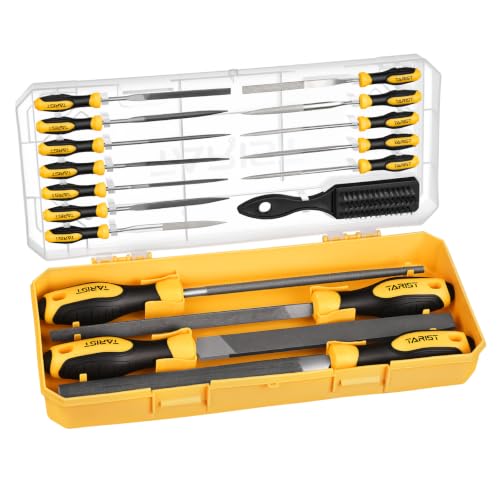 TARIST 27PCS Metal File Set, Include Steel file/Small file/Sandpaper/Brush