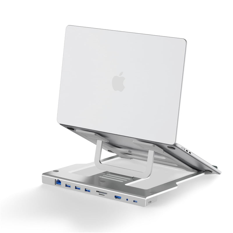 9-in-1 USB-C Laptop Stand with Docking Station: 4K HDMI, 100W PD, 3xUSB 3.0, Gigabit Ethernet & SD/TF Card Reader,3.5mm Audio | Best Gifts Ergonomic Stand Hub for MacBook/Dell/HP/Lenovo