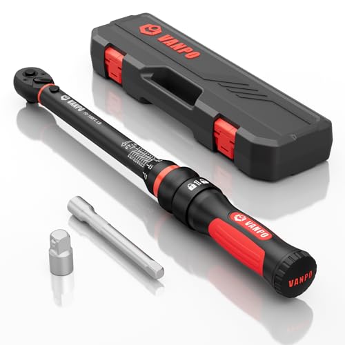 VANPO Torque Wrench 3/8-Inch Drive, 10-100 ft-lb, for Motorcycle