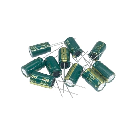 10pcs 400V 10UF High Frequency Capacitor 10x17mm (0.39x0.67in) | Aluminum Electrolytic Capacitors for TV LCD Monitor Game 10pcs 400V 10UF