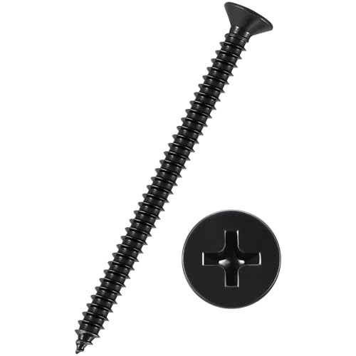 200pcs Phillips Wood Screws - [#8x2-3/4] Carbon Steel Black #8x2-3/4" 200