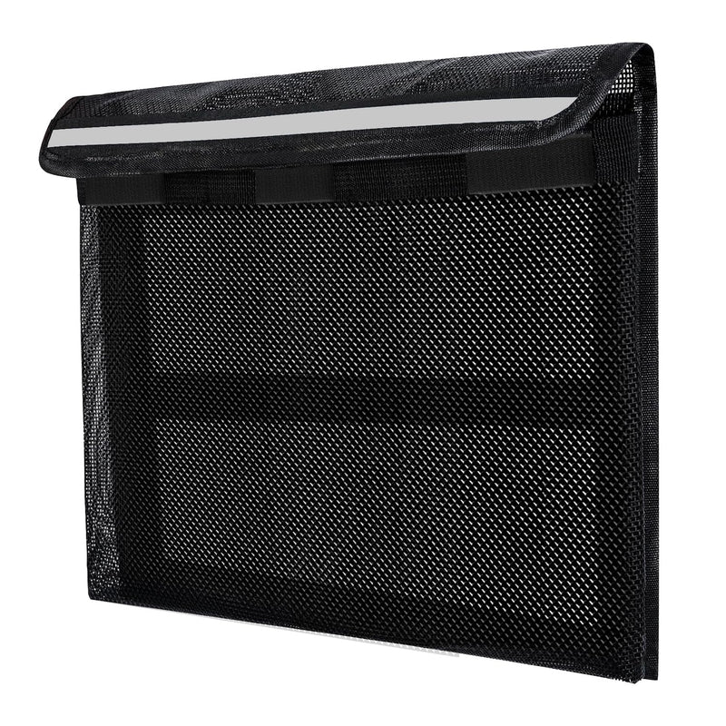 Boat Storage Bag, Boat Storage Caddy Organizer, Reflective Leak-Proof Mesh Bag with Lid, Adhesive Mount, 13.4"x9.8", for Gloves, Flashlight