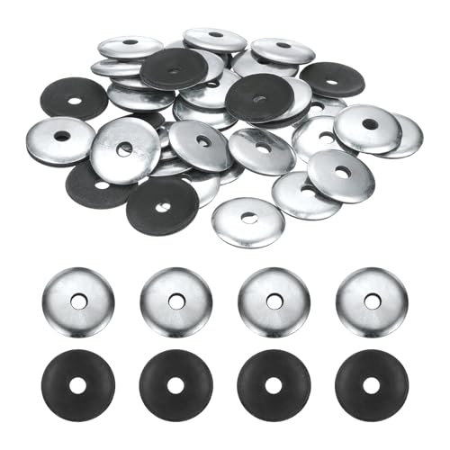 uxcell 120Pcs EPDM Bonded Sealing Rubber Washers, 1/4" x 1-3/16" Galvanized Iron Neoprene Rubber Washers Gasket for Screws, Bolts, Metal Panels, Machinery 1/4" x 1-3/16"