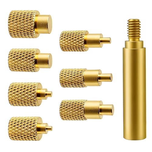 8-Piece Soldering Iron Melting Aid Brass Tips Set - 3D Printer Accessories with Internal Thread Knurled Nuts, 936 & 900M/T18 Soldering Iron Tips for Thread Insert Melting Nuts M2 M3 M4 M5 M6 M8