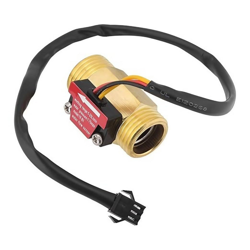 Water Flow Sensor, Flow Sensor, External Thread Brass Flow Sensor, Suitable for Water Heaters, Water Dispensers Etc (YF-B1(1/2)) YF-B1(1/2)