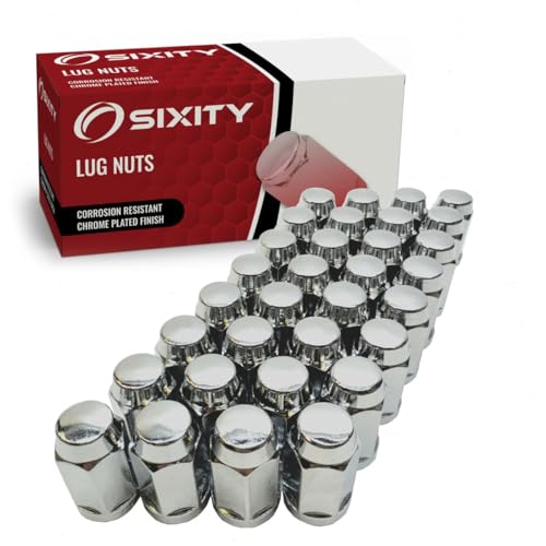 Sixity Auto 32 pc Chrome Plated Bulge Acorn Wheel Lug Nuts 7/16-20tpi 1.9"