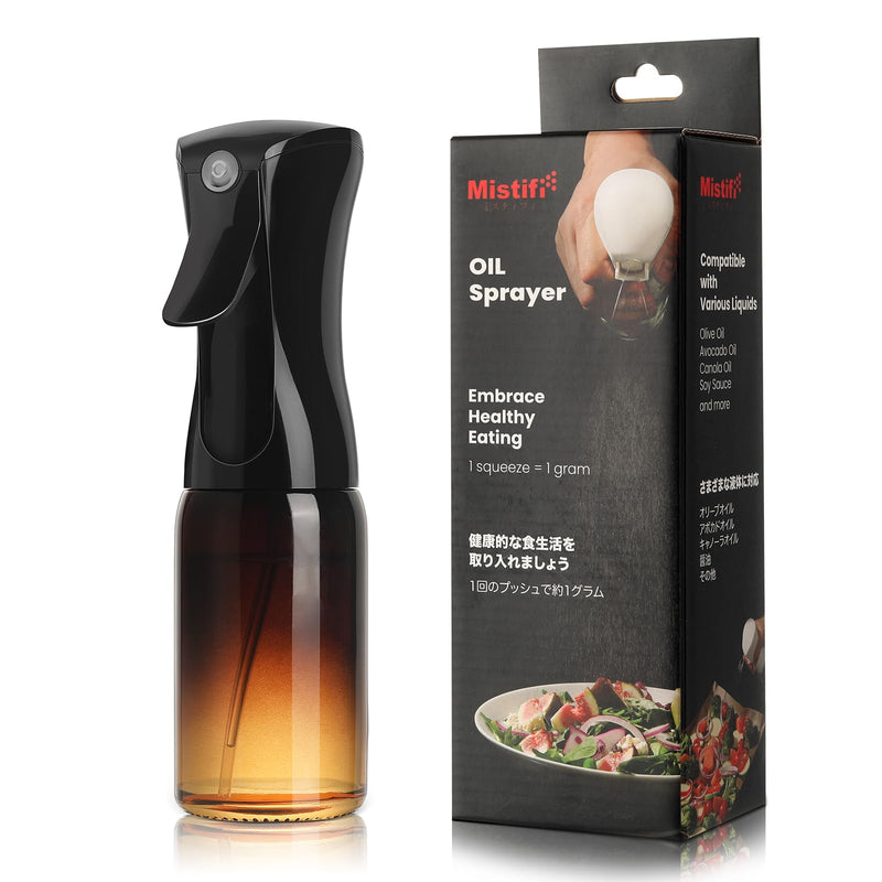 Mistifi Dark Glass Oil Sprayer – Fine Mist Olive Oil Dispenser for Cooking Air Fryer & BBQ Refillable Dark Glass Bottle for Healthy Cooking & Baking(PS641) PS641